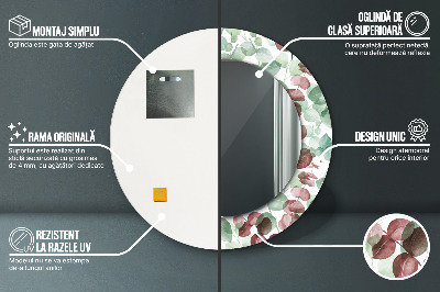 Miroir rond avec décoration Eucalyptus