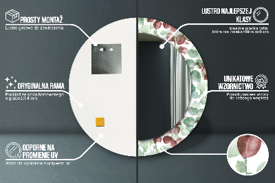 Miroir rond avec décoration Eucalyptus