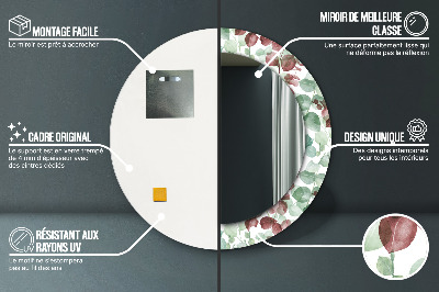 Miroir rond avec décoration Eucalyptus