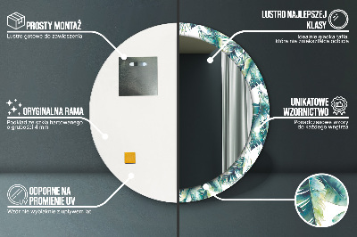 Miroir rond imprimé Feuilles
