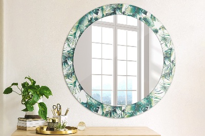 Miroir rond imprimé Feuilles
