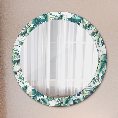Miroir rond imprimé Feuilles