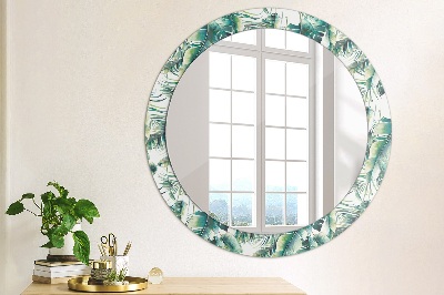 Miroir rond imprimé Feuilles