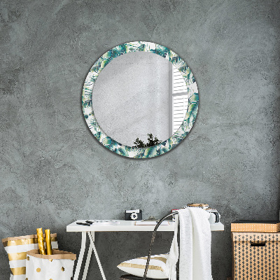Miroir rond imprimé Feuilles