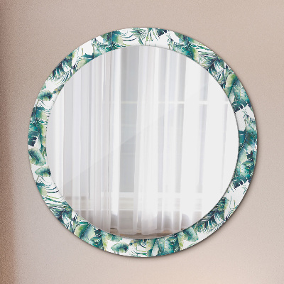 Miroir rond imprimé Feuilles