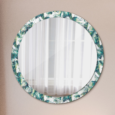 Miroir rond imprimé Feuilles