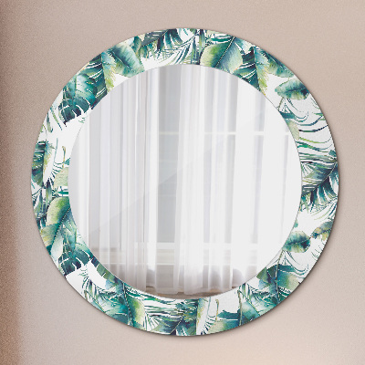 Miroir rond imprimé Feuilles