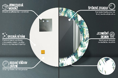 Miroir rond imprimé Feuilles