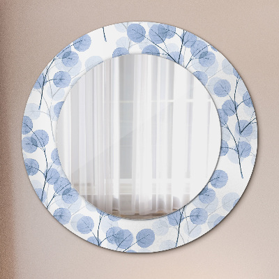 Miroir rond imprimé Branches et feuilles