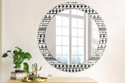 Miroir rond imprimé Boho minimaliste