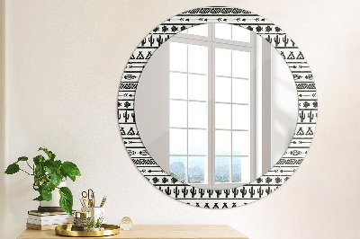 Miroir rond imprimé Boho minimaliste