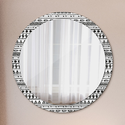 Miroir rond imprimé Boho minimaliste