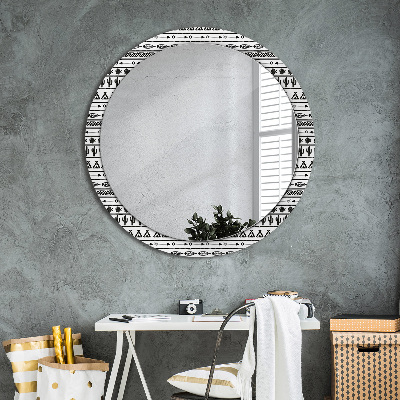 Miroir rond imprimé Boho minimaliste