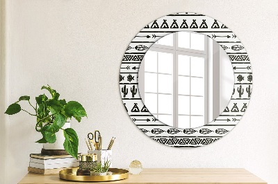Miroir rond imprimé Boho minimaliste