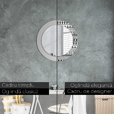 Miroir rond imprimé Boho minimaliste