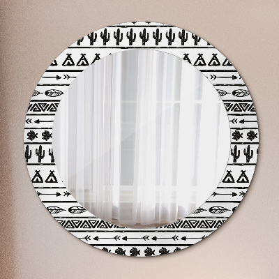 Miroir rond imprimé Boho minimaliste