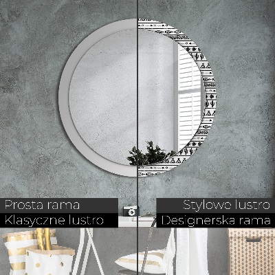 Miroir rond imprimé Boho minimaliste