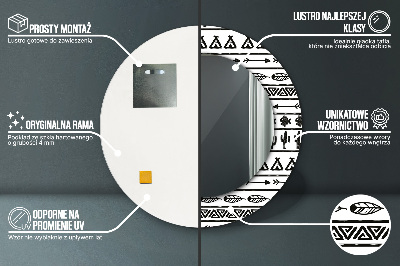 Miroir rond imprimé Boho minimaliste