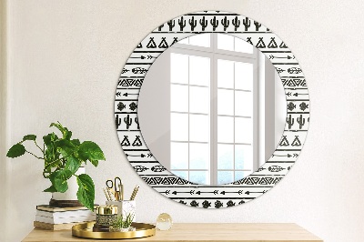 Miroir rond imprimé Boho minimaliste