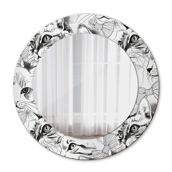 Miroir rond avec décoration Chats de compagnie