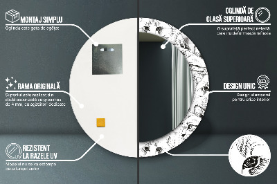 Miroir rond avec décoration Chats de compagnie