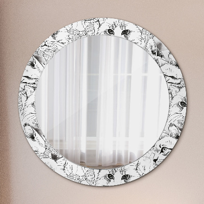 Miroir rond avec décoration Chats de compagnie