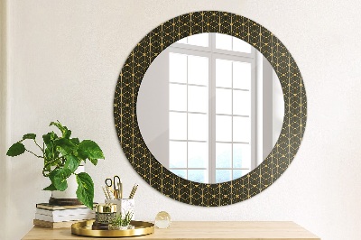 Miroir rond imprimé Géométrie hexagonale