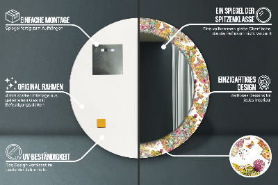 Miroir rond imprimé Rêve d'un pays de conte de fées