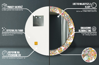 Miroir rond imprimé Rêve d'un pays de conte de fées