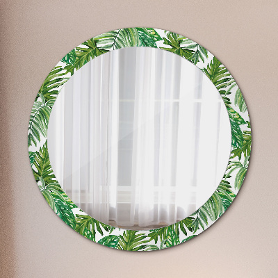 Miroir rond imprimé Feuilles de la jungle
