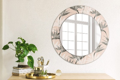 Miroir rond avec décoration Paradis des oiseaux
