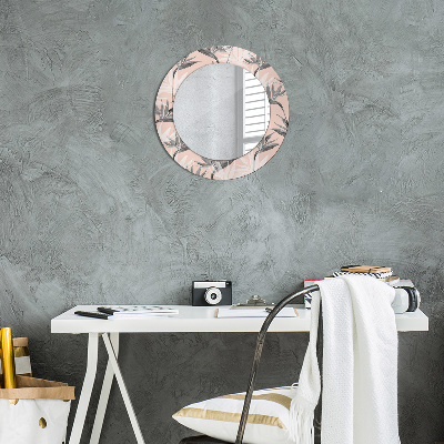 Miroir rond avec décoration Paradis des oiseaux