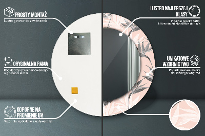 Miroir rond avec décoration Paradis des oiseaux