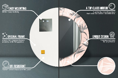 Miroir rond avec décoration Paradis des oiseaux