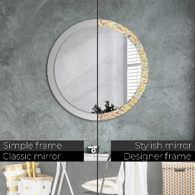 Miroir rond imprimé Abstrait