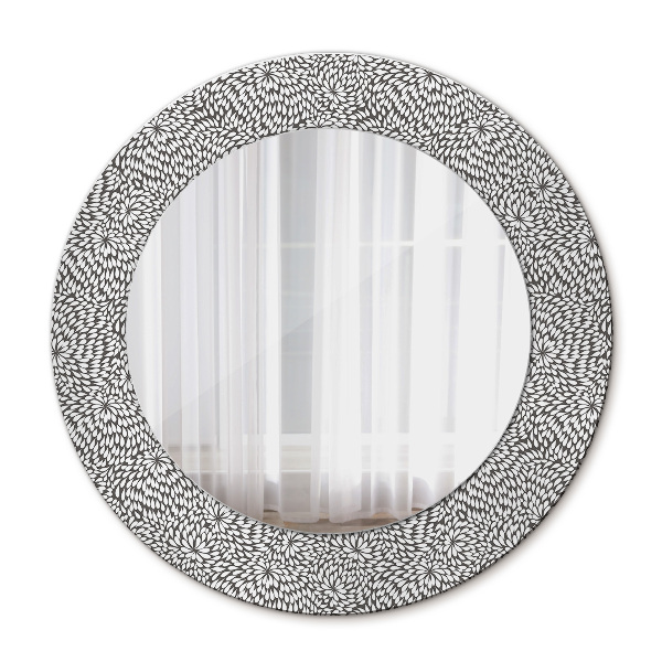 Miroir rond avec décoration Motif floral