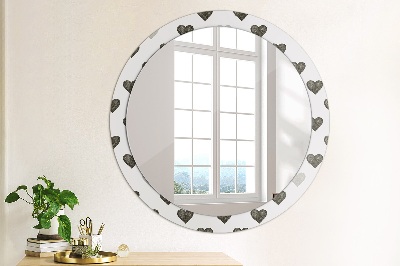 Miroir rond imprimé Coeurs abstraits