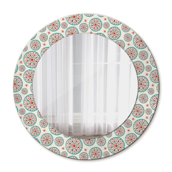Miroir rond imprimé Motif bohème