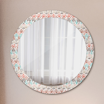 Miroir rond avec décoration Motif ethnique