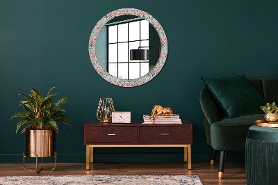 Miroir rond avec décoration Motif ethnique