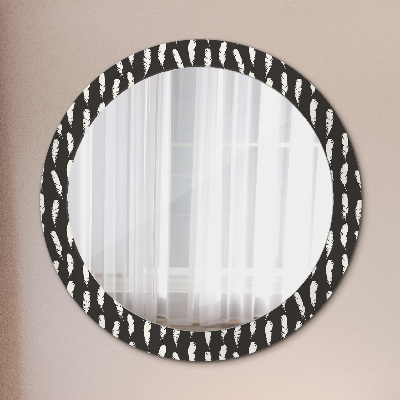 Miroir rond imprimé Plumes