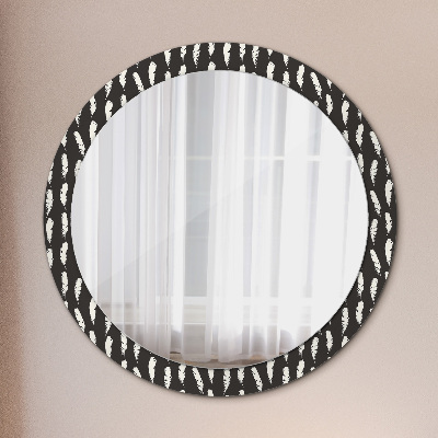 Miroir rond imprimé Plumes