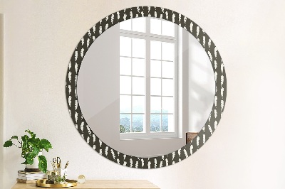 Miroir rond imprimé Plumes