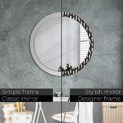 Miroir rond imprimé Plumes
