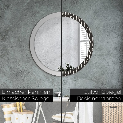 Miroir rond imprimé Plumes