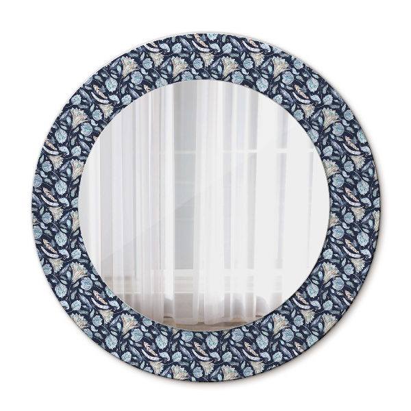 Miroir rond avec décoration Motif bohème