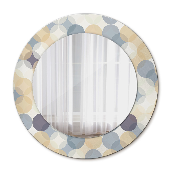 Miroir rond imprimé Cercles géométriques