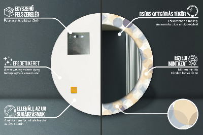 Miroir rond imprimé Cercles géométriques