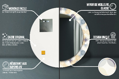 Miroir rond imprimé Cercles géométriques