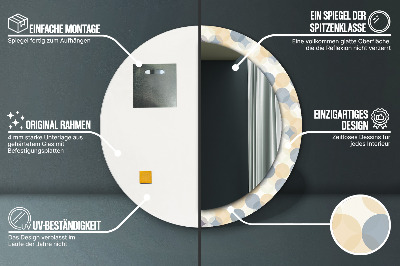Miroir rond imprimé Cercles géométriques